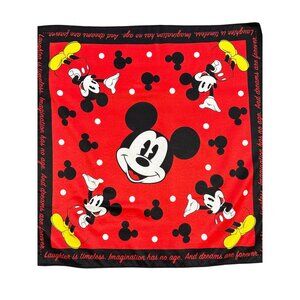 Vintage Disney Mickey Mouse Red & Black Bandana Scarf Headwear